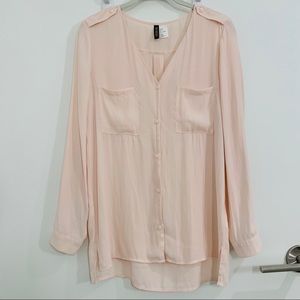 H&M Divided Pink Button-Up Shirt - Size 6
